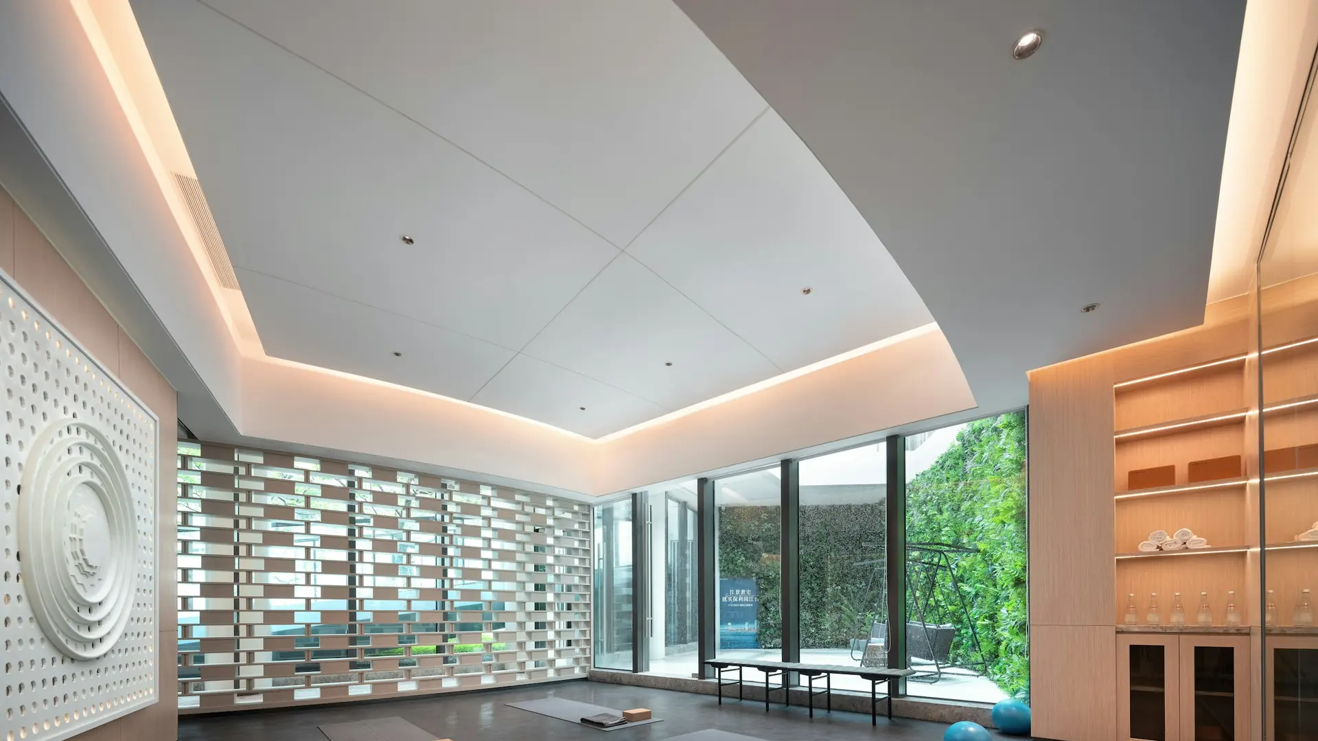Calm, light-filled wellness studio interior