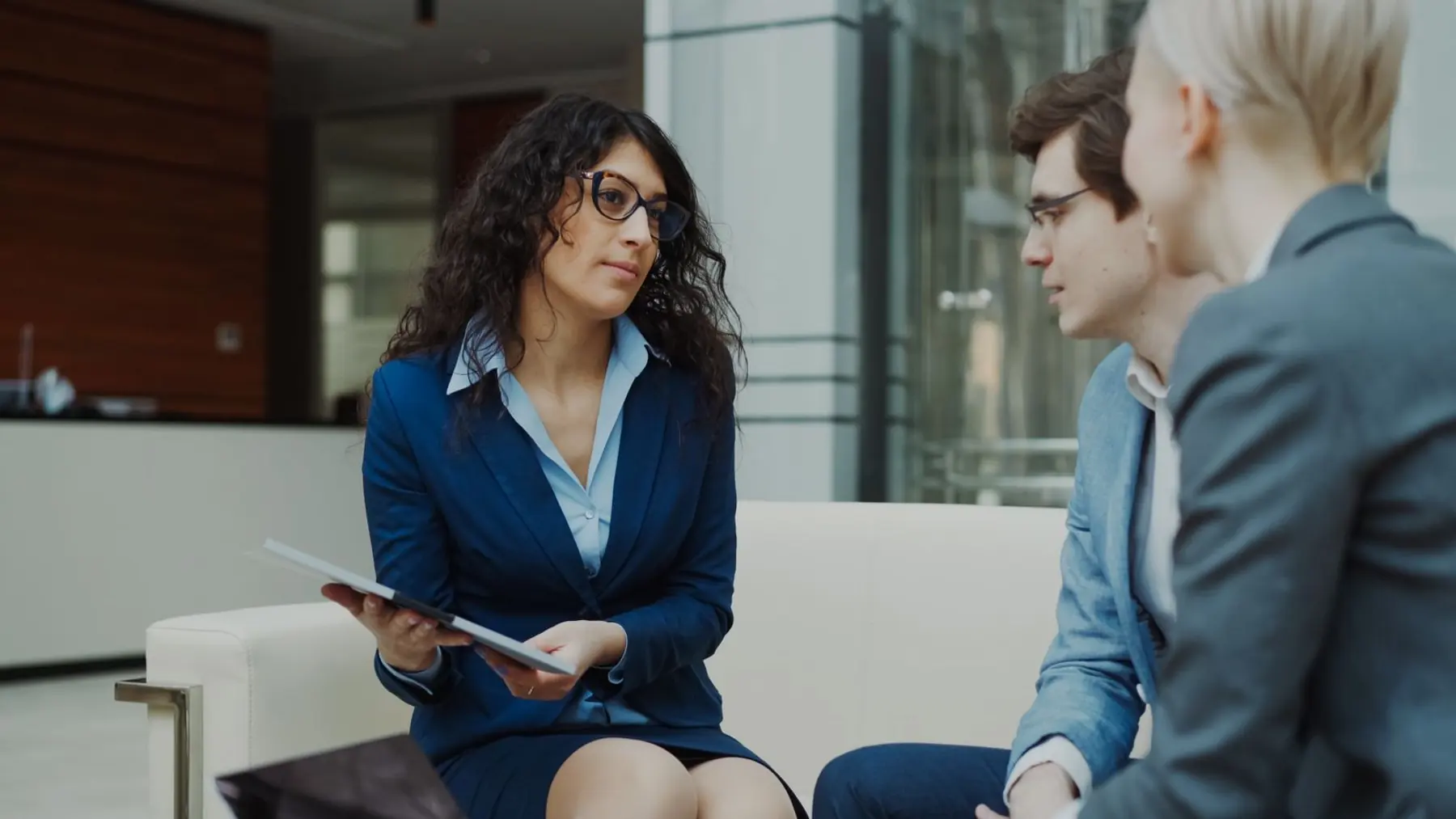 Consultant talking through a technology roadmap with a client