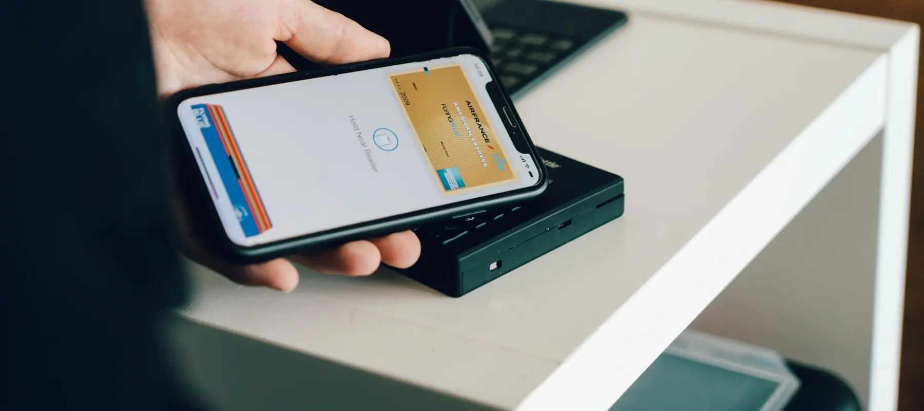 Customer completing a purchase on a mobile phone