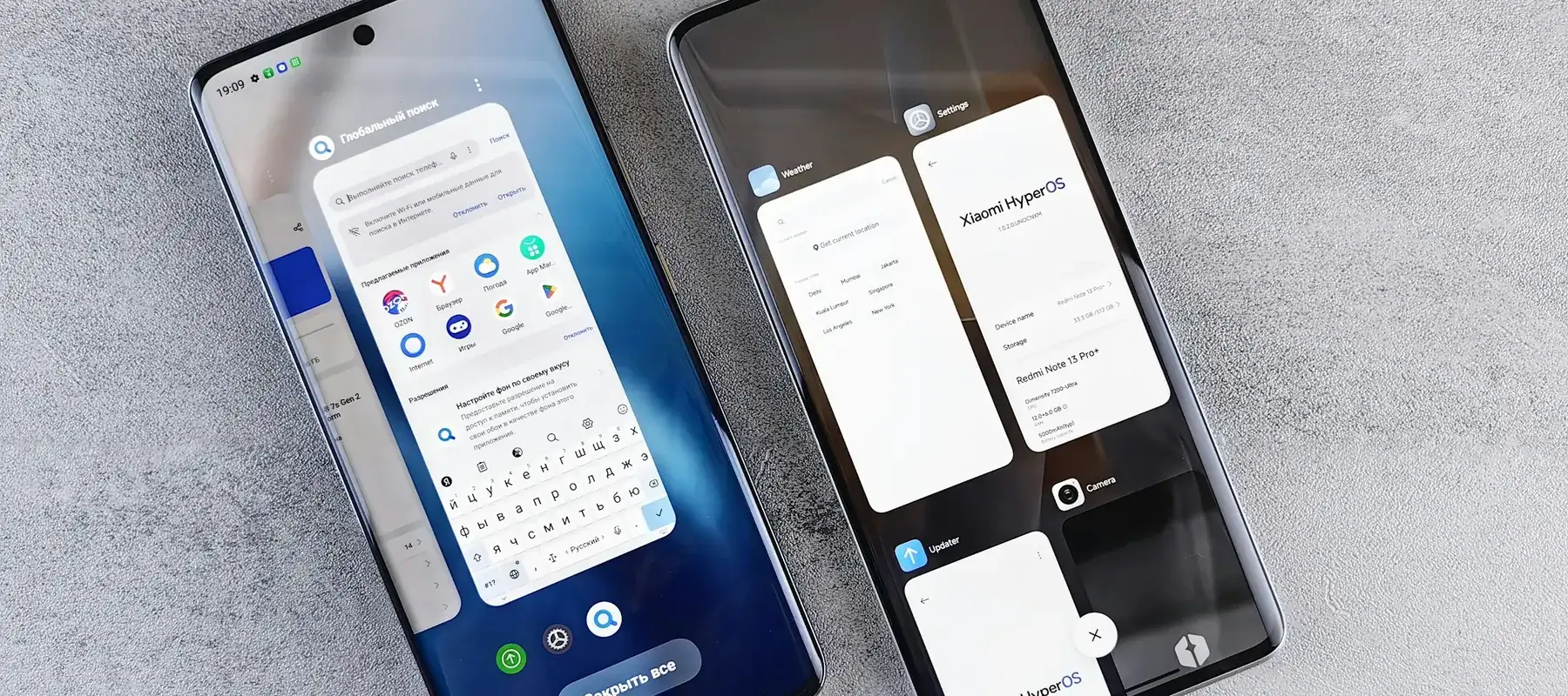 App interface designs laid out during a design review